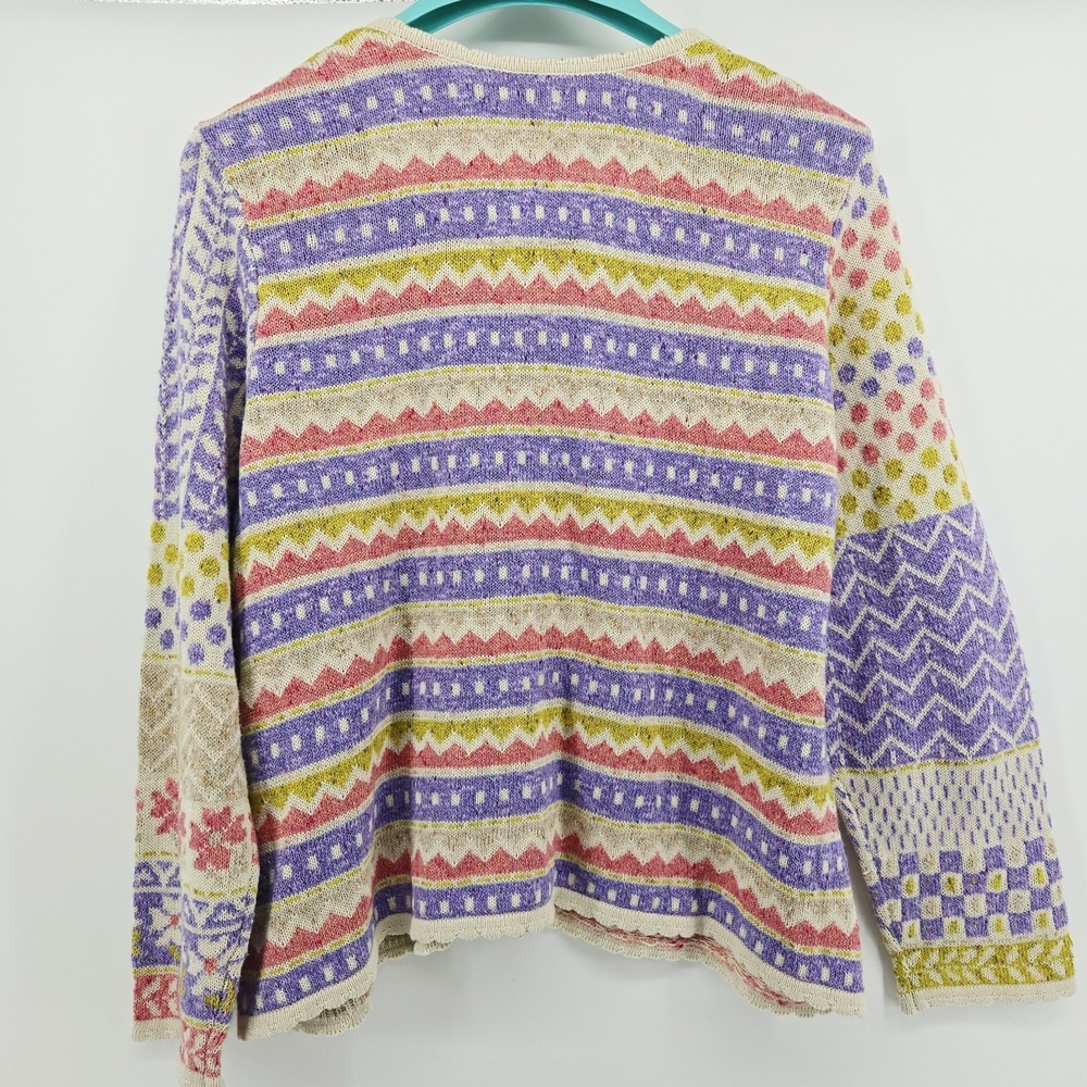 Gudrun Sjoden Floral OrganicCotton Blend Cardigan Sweater Women's‎ size XL - Picture 4 of 7